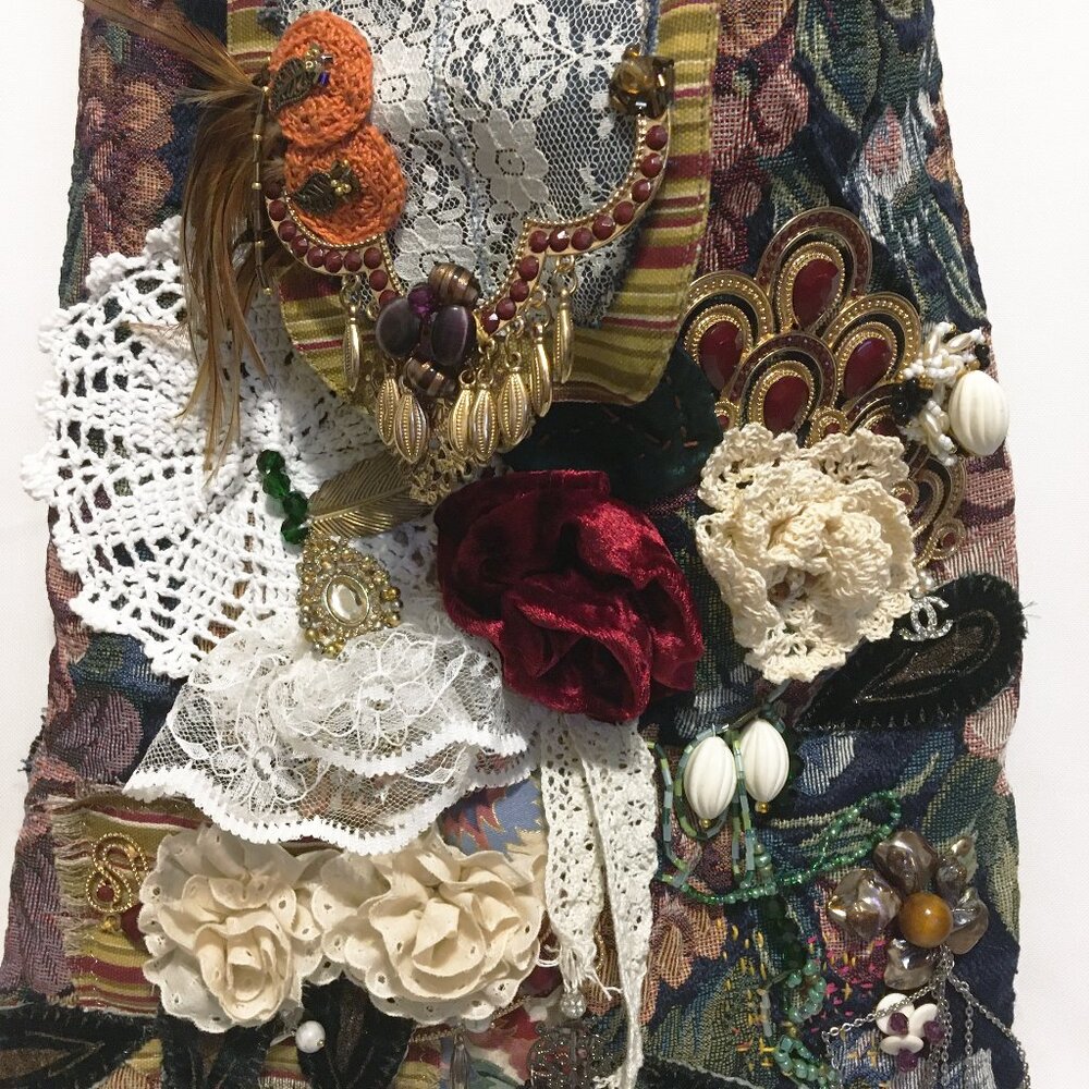 Handmade Upcycle Crossbody Bag, Boho Bag - Picture 3 of 6